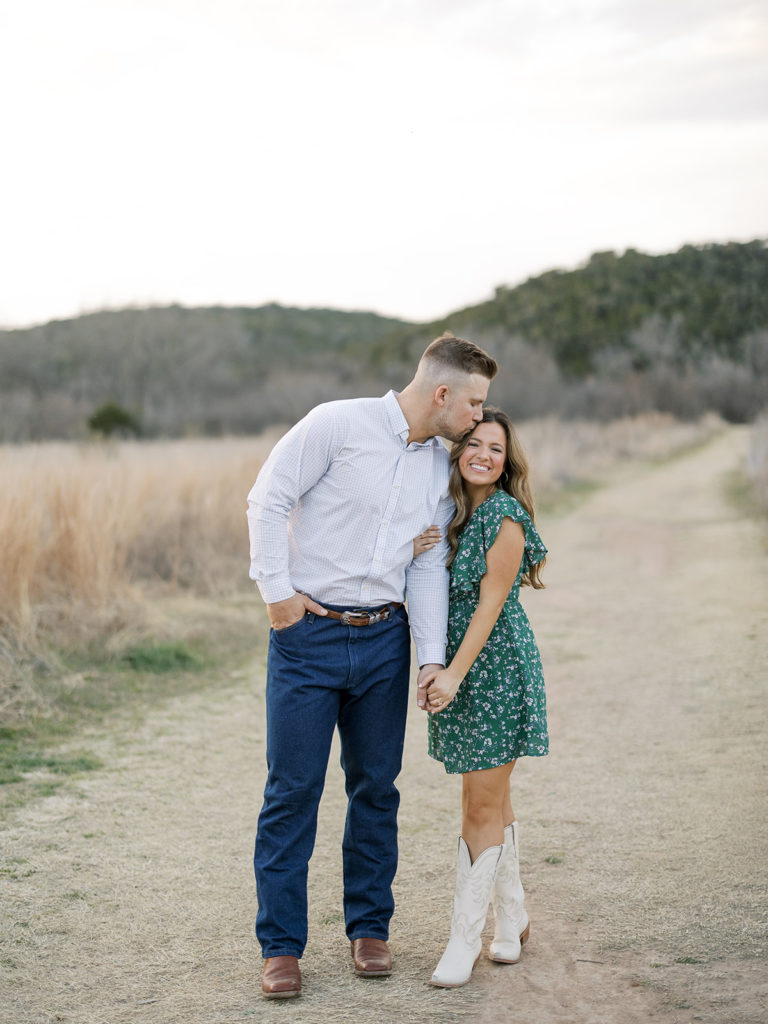 Engagement photo shoot at Commons Ford, Austin Texas