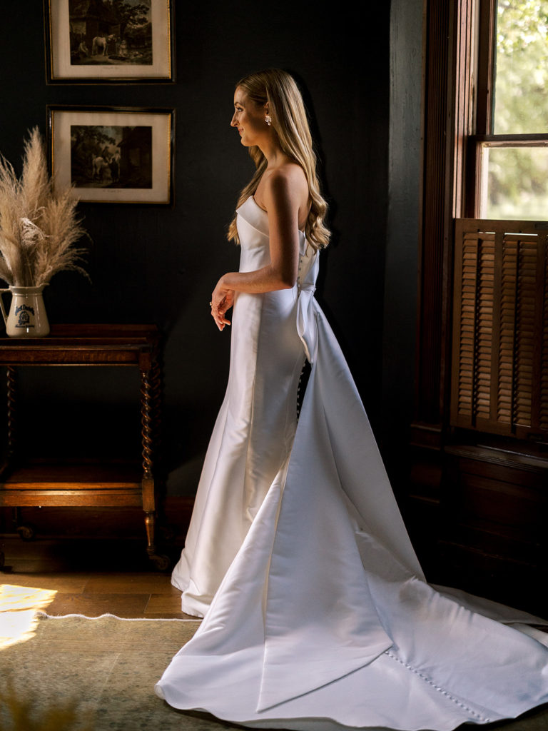 Strapless wedding dress bridal portrait